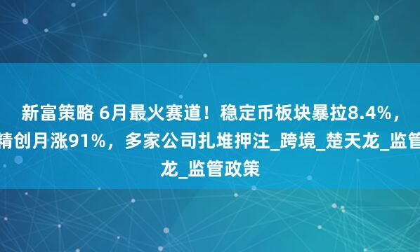 新富策略 6月最火赛道!稳定币板块暴拉8.4%,四方精创月涨91%,多家公司扎堆押注_跨境_楚天龙_监管政策