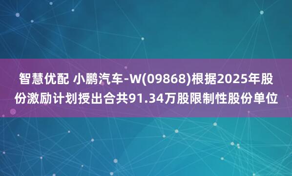 智慧优配 小鹏汽车-W(09868)根据2025年股份激励计划授出合共91.34万股限制性股份单位